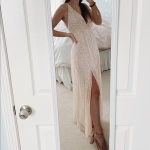 Lulus pink sequin maxi dress!!